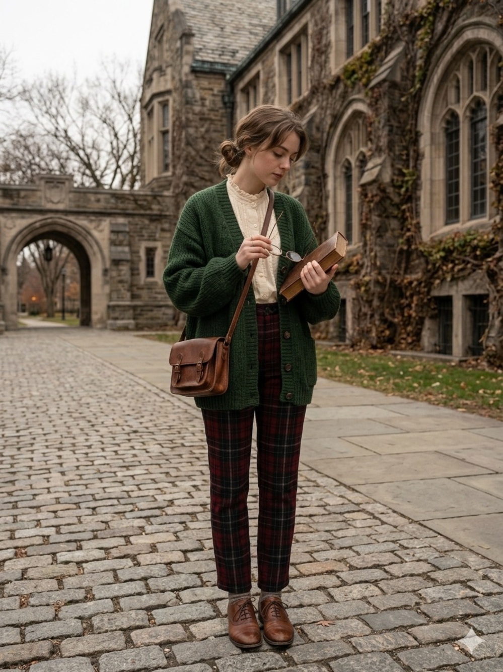 Lauren Ralph Lauren Burgundy Plaid Ankle Trousers